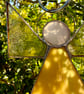 Stained Glass Triangle Angel - Buttery-yellow with pale golden wings - Image 2