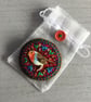 Hand Embroidered Christmas Robin Brooch - Image 4