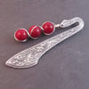 Red Jasper Bookmark, Wire Wrapped Bookmark, Red Bookmark
