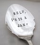 Handstamped Vintage Jam Spoon, Help I'm In A Jam - Image 1