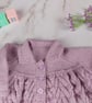 Hand Knitted Baby Dress and Cardigan Set, Lilac and White, 0-3 Months - Image 3