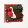Robin Fabric Christmas Greeting Card