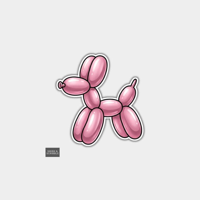 Funny Vinyl Die Cut Sticker For Adults - Cute Balloon Dog