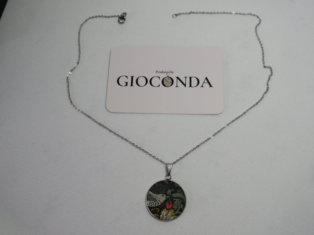Hand Crafted Pretty Pendant - Made Using Liberty Print Fabric  