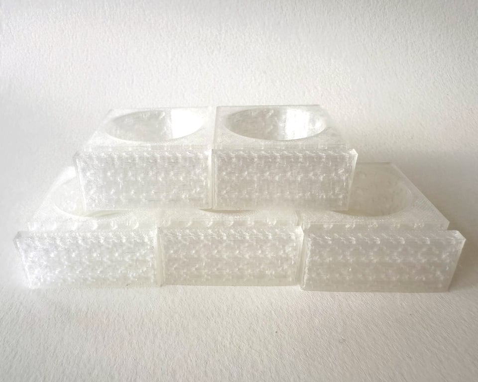 Pack of 5 frosted clear tea light stand for 10cm fused glass circle - 4mm slot