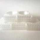Pack of 5 frosted clear tea light stand for 10cm fused glass circle - 4mm slot