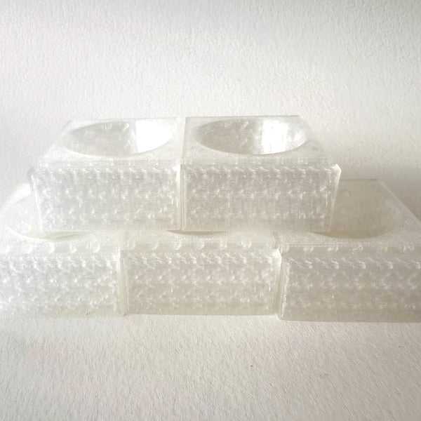 Pack of 5 frosted clear tea light stand for 10cm fused glass circle - 4mm slot