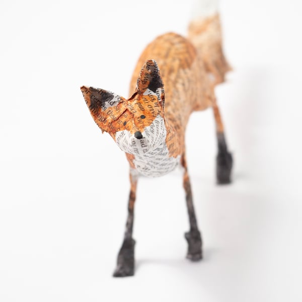 Breagh Standing Paper Mache Fox