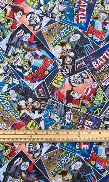 Fat Quarter Toy Story Comic Books 100% Cotton Quilting Fabric