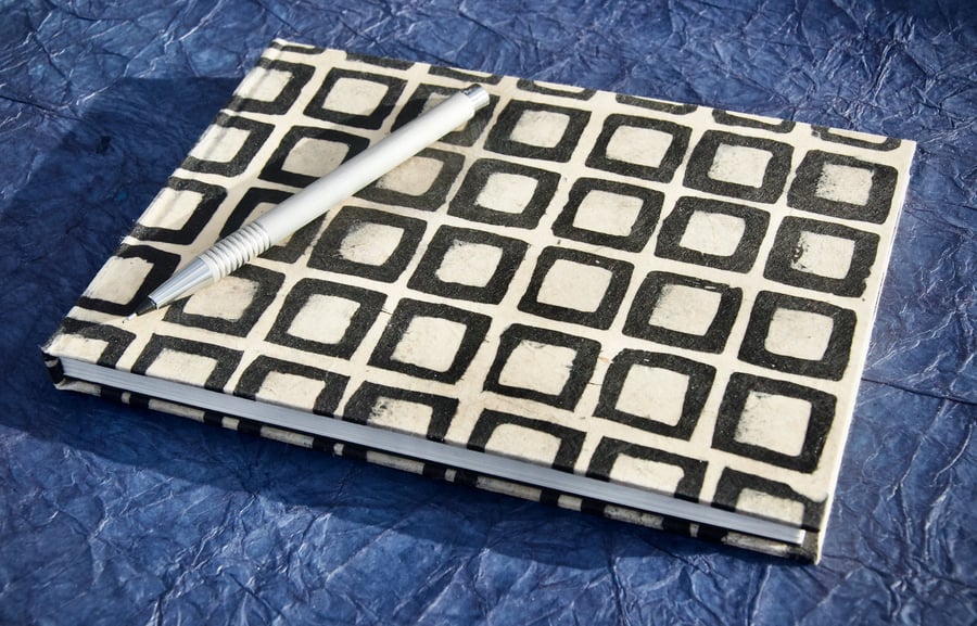 A5 Recycled Sketchbook with handmade paper cover