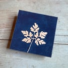 Hand printed nature theme wooden jewellery box trinkets gift 