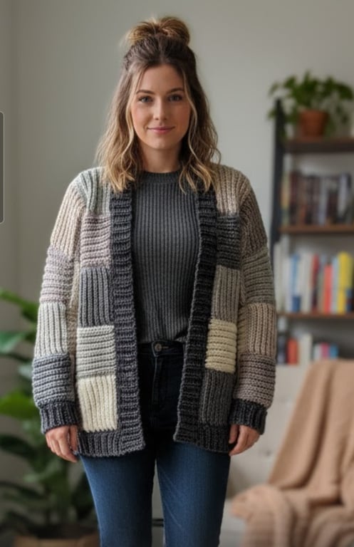 Bespoke Custom Order for Crochet Patchwork Cardigan 