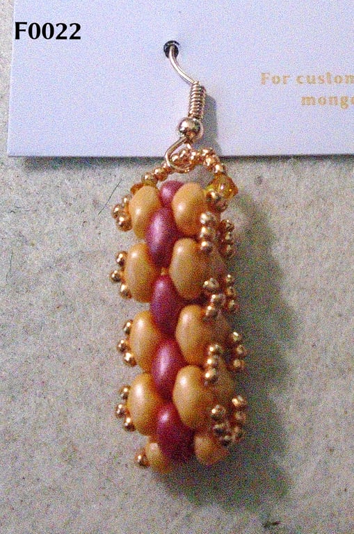 Brickwork-pattern bead earrings (customisable)