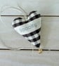 SPOOKY HALLOWEEN HEART DECORATION - chocolate near black checks, gold pumpkin