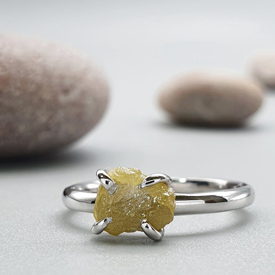 Uncut cheap diamond solitaire