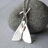 CUSTOM ORDER FOR DAVID Midsummer moth with heart in recycled silver