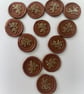 Rampant lion bronze coloured 12 wax seals - Image 1