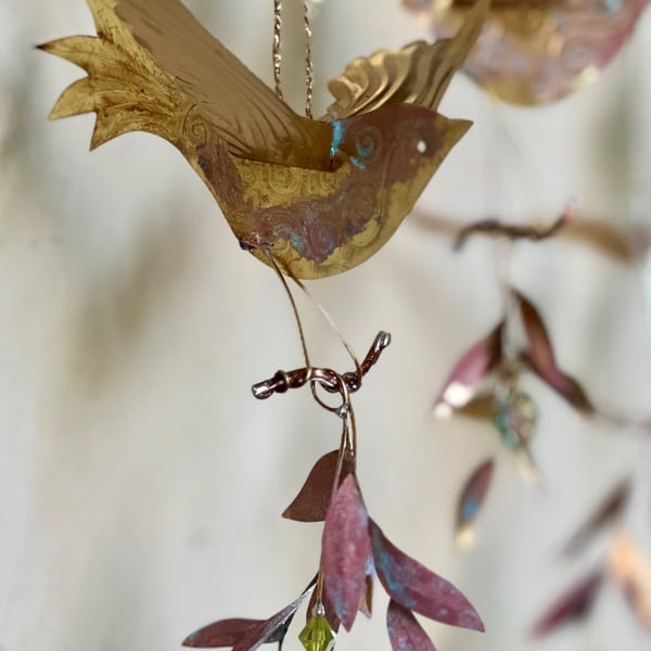 Brass bird hanger