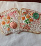 Orange flower textile brooch - Image 8
