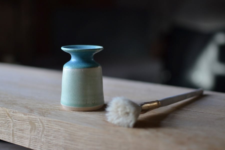 Small Ceramic Bud Vase - Skyline. Beautifully glazed in sea tones