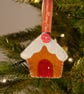 Festive felt decoration trio,  Pudding, Gingerbread person, Gingerbread house - Image 4