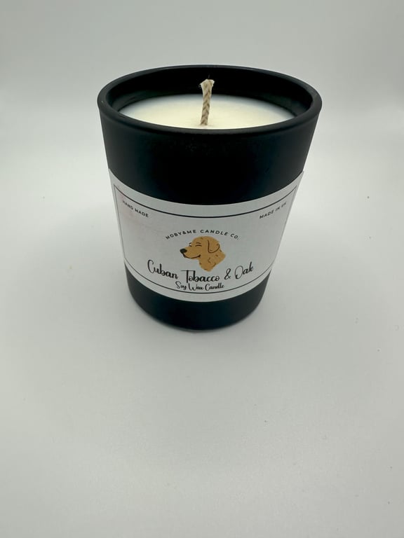 Votive Cuban Tobacco & Oak Soy Wax Candle in Matt Black Jar