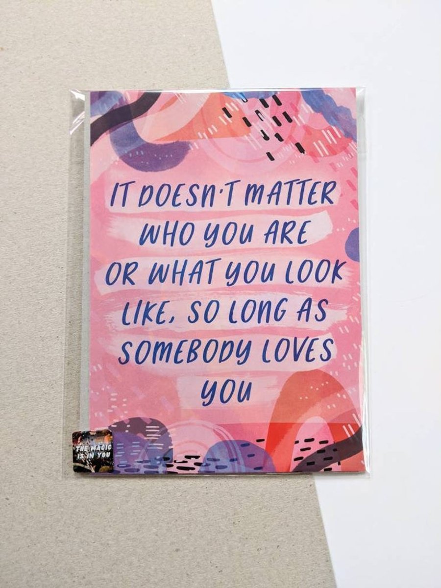 It Doesn't Matter Roald Dahl A5 Postcard - Positive Words - Small Art