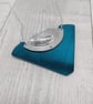 Recycled Aluminium Drink Can Base Metal, Teal Triangular Acrylic Shape Necklace - Image 3