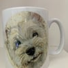 Westie  Round design  Mug ,coffee mug ,dog design. Free P&P