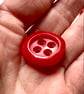 8 square red coat buttons - Image 3