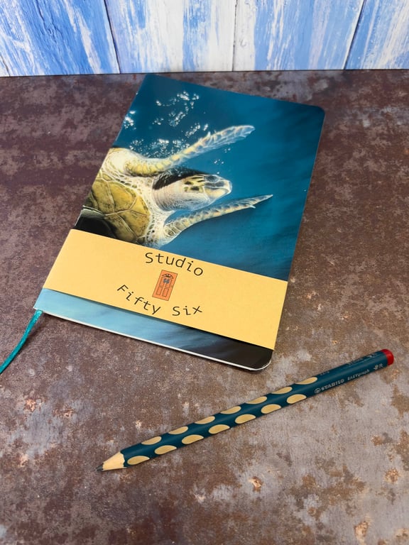 Notebook, Marine themed, A5 (ish), made from up-cycled and recycled materials.