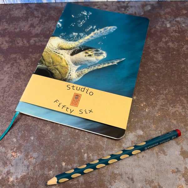 Notebook, Marine themed, A5 (ish), made from up-cycled and recycled materials.