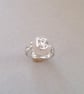 Statement  sterling silver ring with natural quartz and CZ. 925 Silver.  - Image 5