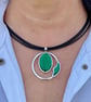 Leather necklace for women, Large crystal pendant, Boho necklace - Image 2