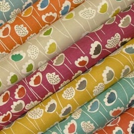 Scandi Flower Tablecloth. Cotton. Many Colours . 100 to 400 x 135cm 