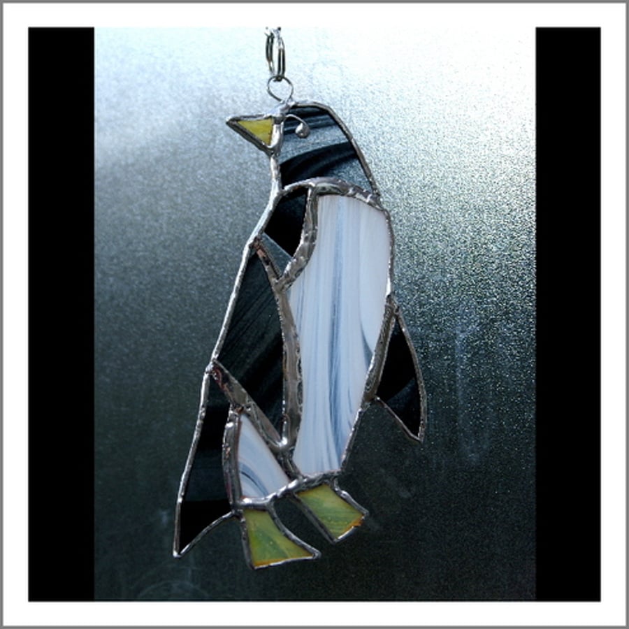 Penguin Suncatcher Stained Glass 