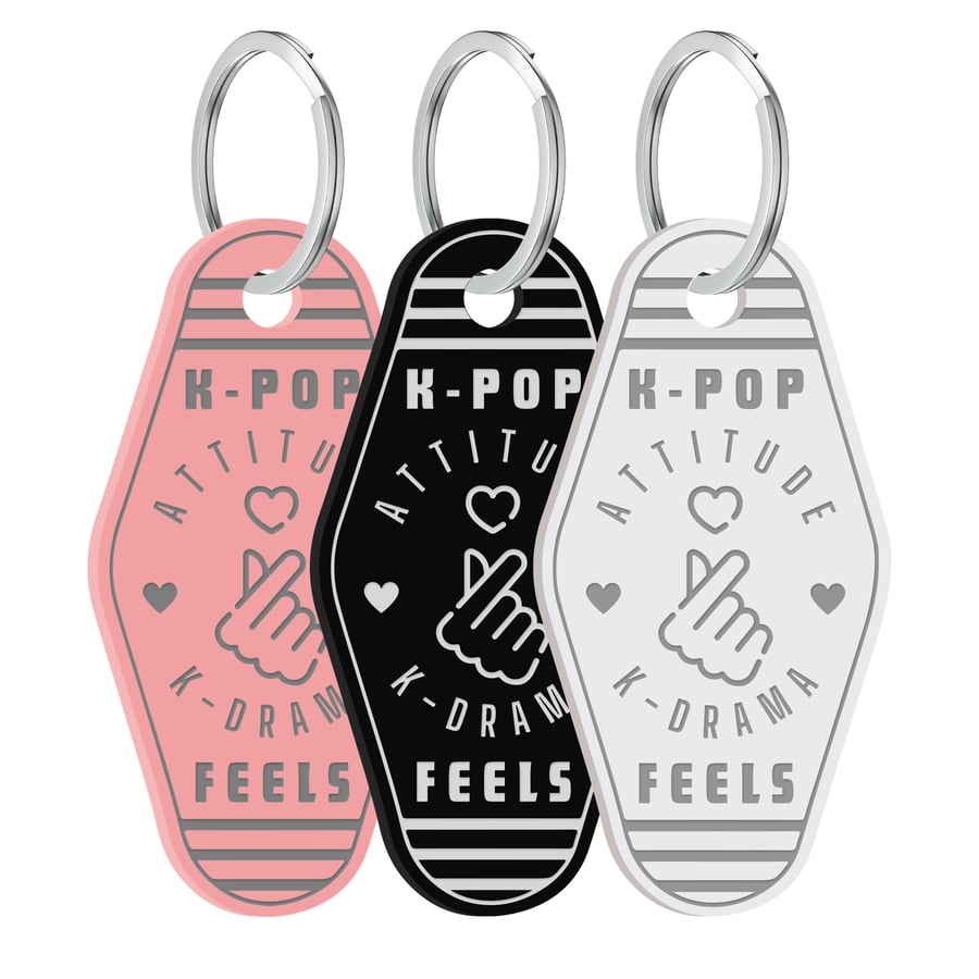 K-Pop Attitude, K-Drama Feels Keyring: Motel-Style Keychain, K-Pop Lover Gift