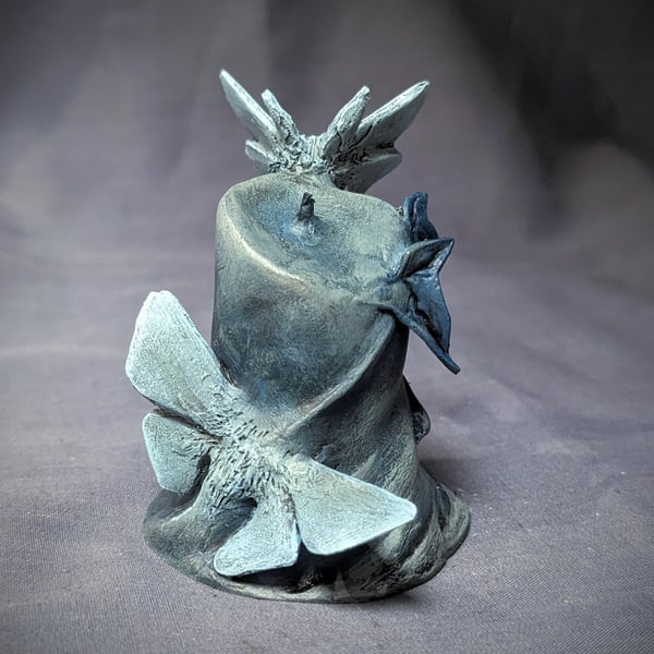 Unlit vii - small, haunting, ethereal moth, ivy and candle sculpture