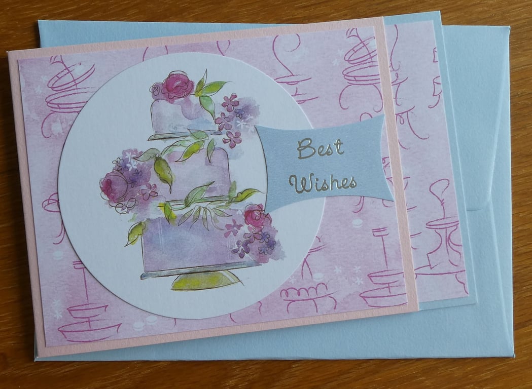 Cake Best Wishes Card - Birthday, Wedding