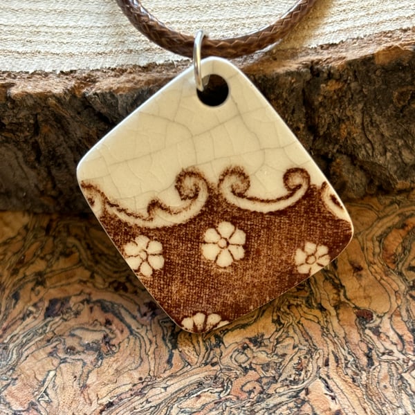 Handmade Ceramic Pendant, One of a Kind, Unique, or Hanging Decoration.