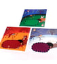 British Wildlife Set of 3 12" landscape prints, cute seasonal animal nursery art - Image 2