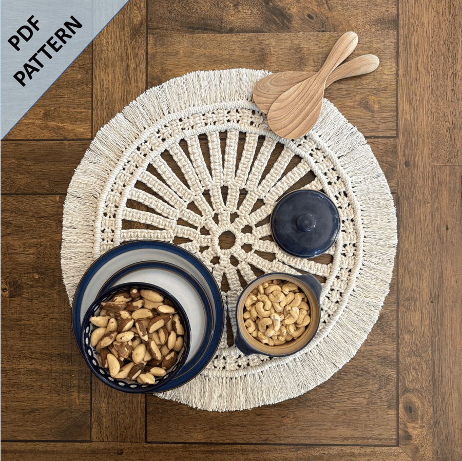 Macrame Table Centrepiece Pattern - Infinity Circle Design