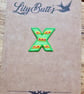 Brand New Iron on Embroidered Letter X Patch 33mm x 33mm - Image 1