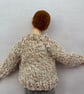 Tiny knitted tweed cardigan in miniature 12th scale for the dolls house - Image 2