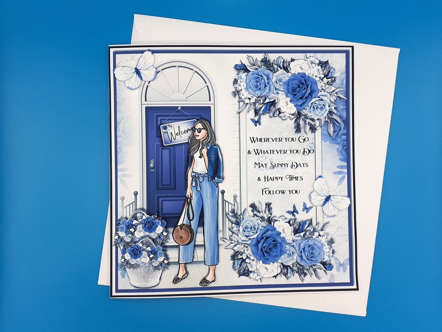 Birthday Card, Young Female, Handmade, Large Card