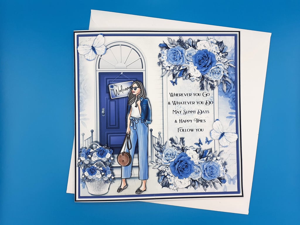 Birthday Card, Young Female, Handmade, Large Card