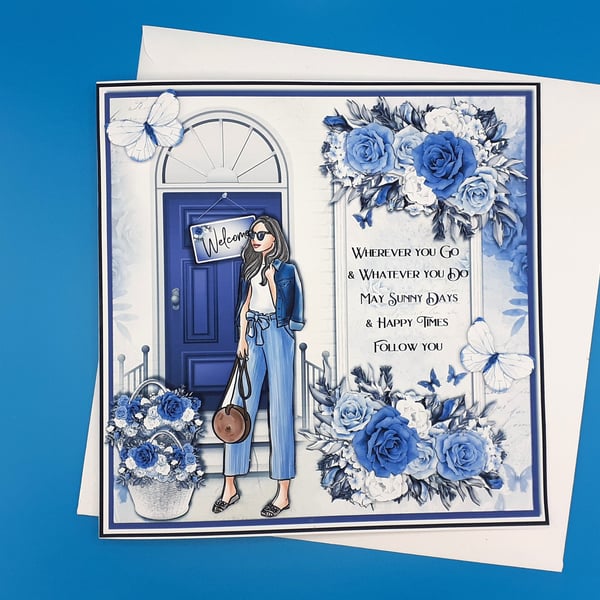 Birthday Card, Young Female, Handmade, Large Card