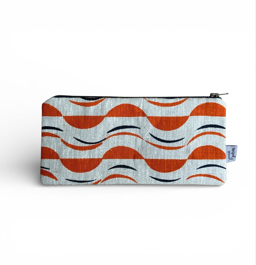 SECONDS SALE - Hand screen printed pencil case - Maronti