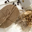 Handmade  oval Jute Coasters: Rustic Table Decor, Eco-Friendly Placemats