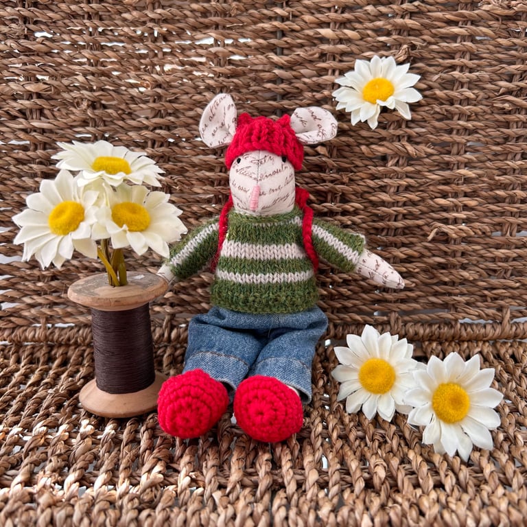 'Walter' Handmade Little Fabric Mouse